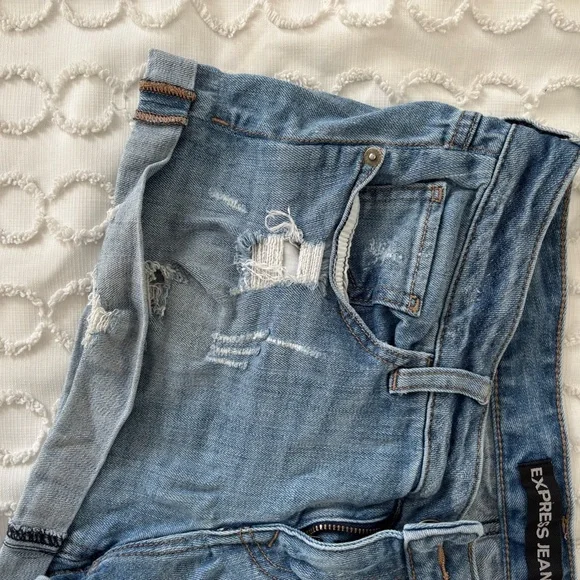 Express Light Blue Denim Shorts - Picture 2 of 7